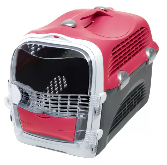 Catit Cabrio Transportbox für Katzen und kleine Hunde 51x33x35cm - Farbe: Rot