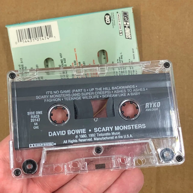 DAVID BOWIE CASSETTE Tape SCARY MONSTERS 1992 RYKO REISSUE CRC CLUB ...