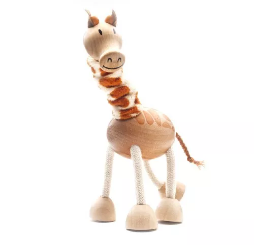 NEW AnamalZ Giraffe Poseable Wood Wooden Figure 10cm - Preschool Steiner