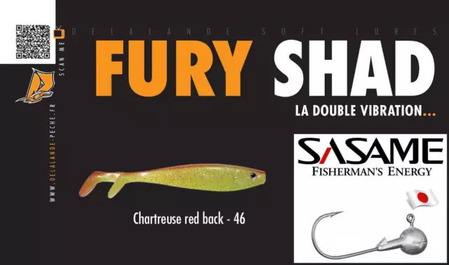 8 Teile Zander Set DELALANDE Fury Shad + SASAME Japan Jig Haken  FS-11-46-SA