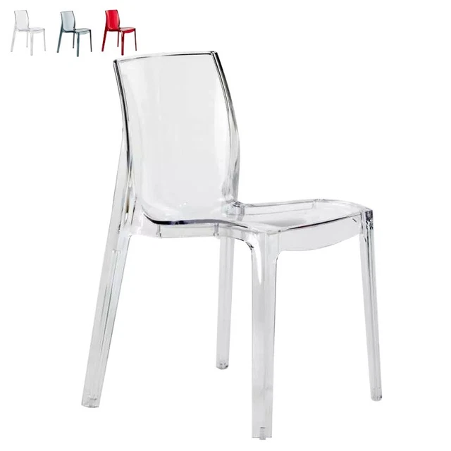 Chaise Transparente Empilable En Polycarbonate Avec Accoudoirs - Marque Grand Soleil - NEUVE