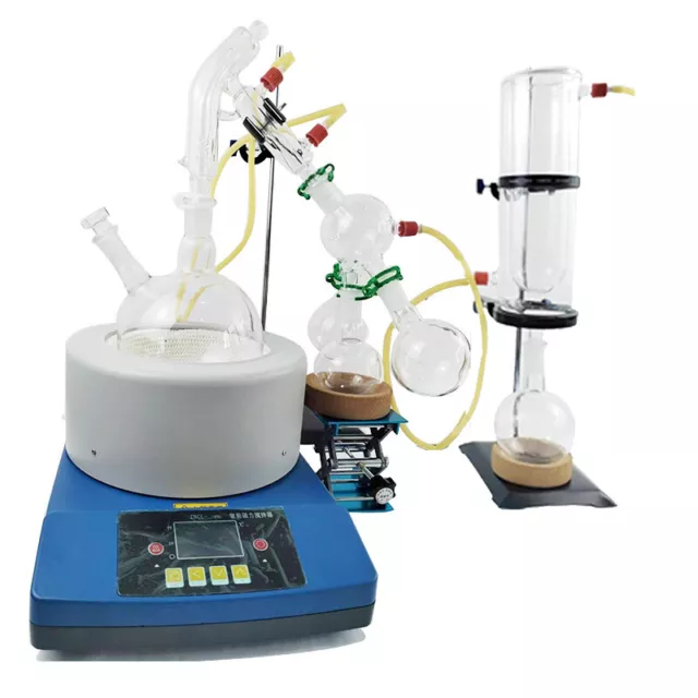 2L/5L Lab Short Path Distillation Kit Cold Trap Magnetic Stirring Heating Mantle
