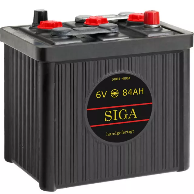 SIGA 6V 84Ah Oldtimer Batterie Autobatterie Starterbatterie gefüllt + geladen