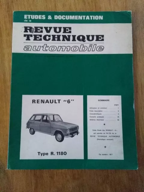 revue technique renault 6 type R1180