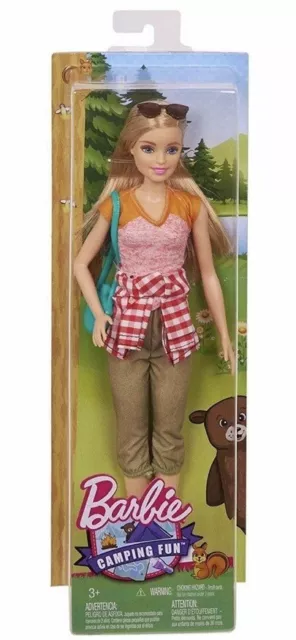 BARBIE CAMPING DIVERTENTE Bambola FGC94 2016 da collezione nuova