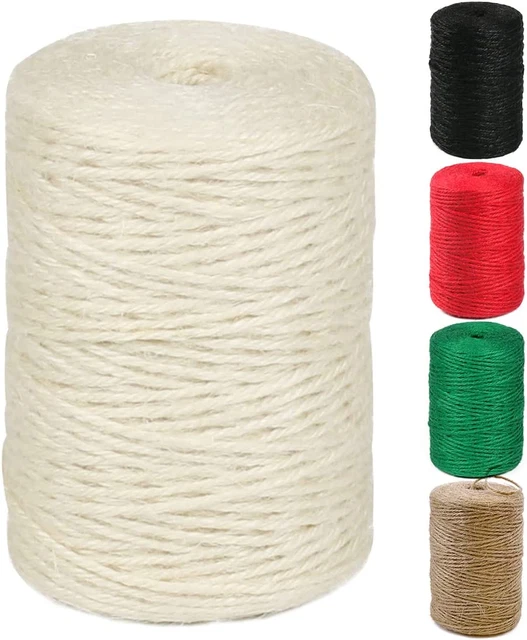Cuerda de cordel de yute natural Perkhomy 600 pies color largo para artesanías regalo envoltura