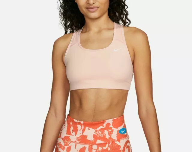 BRA top sportivo sostegno donna nike swoosh BV3630-611 rosa pesca