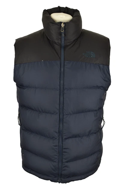 Gilet da uomo blu THE NORTH FACE 700 piumino taglia M tampone trapuntato cerniera intera