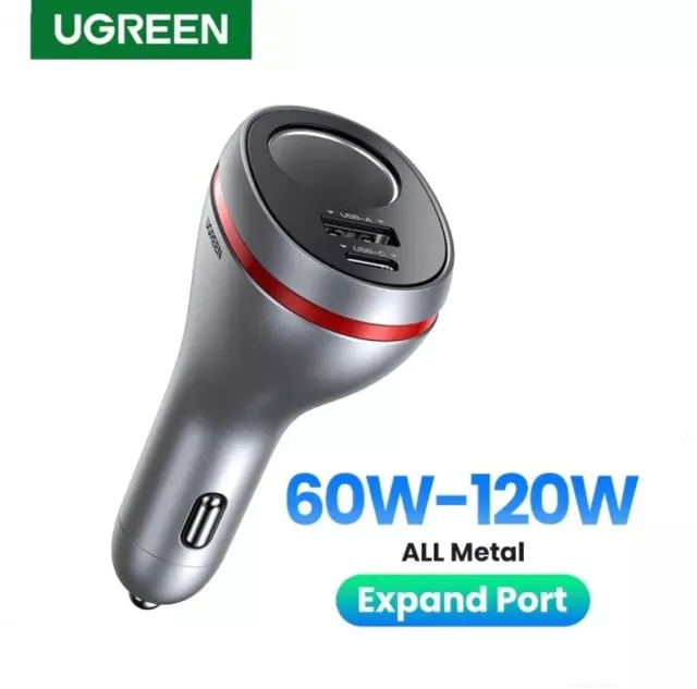 UGREEN 84W USB Car Charger Quick Charge QC PD 4.0 3.0 Fast Charger Lighter Plug