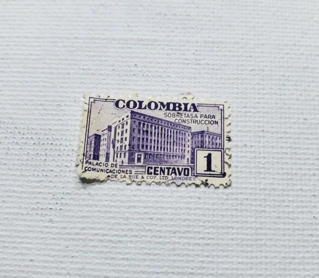 Colombia Sobretasa Para Construccion 1 Centavo Postage Stamp  04/118