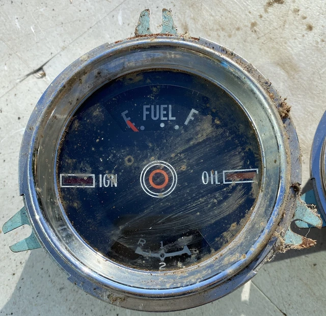 VINTAGE ANTIQUE CLASSIC Car Dashboard Fuel Oil Temperature Gauges