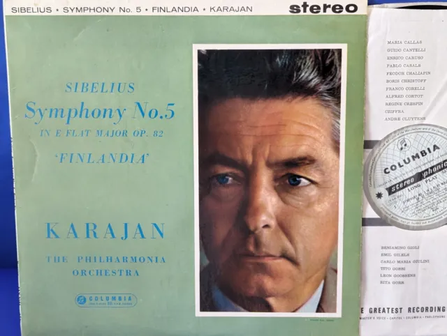 Columbia Sax 2392 *Blue/Silver* Karajan* Sibelius Symphony No.5* Po* Nm