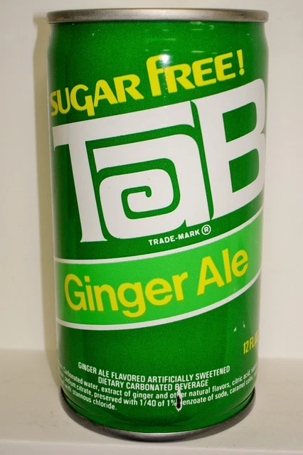 TAB "GINGER ALE - SUGAR FREE"  C/S Soda Can C427