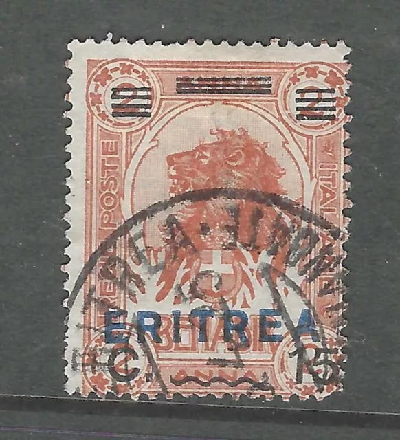 ITALIAN ERITREA  :1924 15c on  2a  orange-brown  SG86 used
