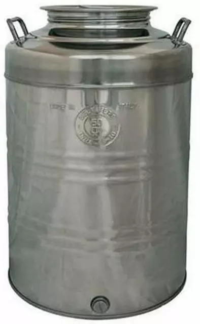 Contenitore fusto bidone olio Inox 18/10 Belvivere 10 20 30 50 100 lt made Italy