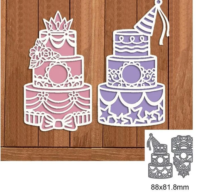 Pastel de cumpleaños historia plantilla de troquelado corte de metal estos moldes de troquelado