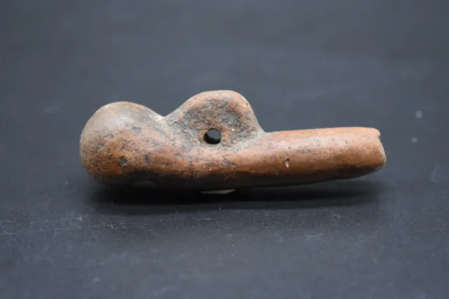 Peruvian nazca/chancay culture clay shell phallic whistle 1100 - 1300 AD