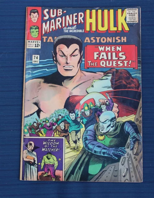 MARVEL TALES TO ASTONISH #74 Sub-mariner and the Incredible Hulk 1965