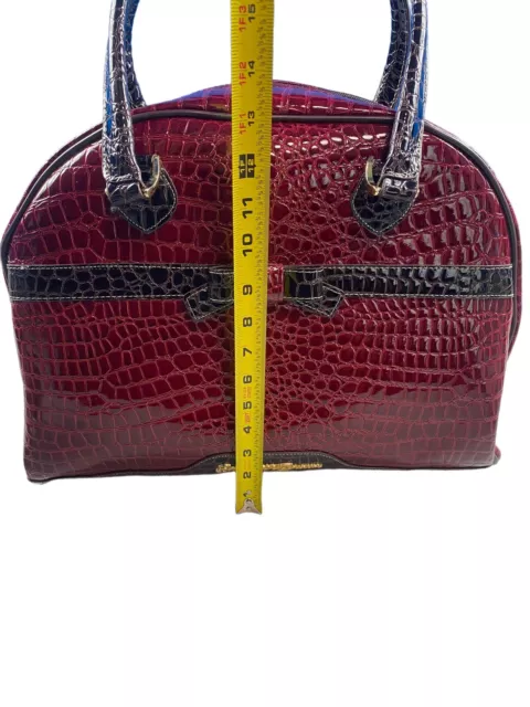 samantha brown croco embossed luggage EUC 13 1/2” Tall 2