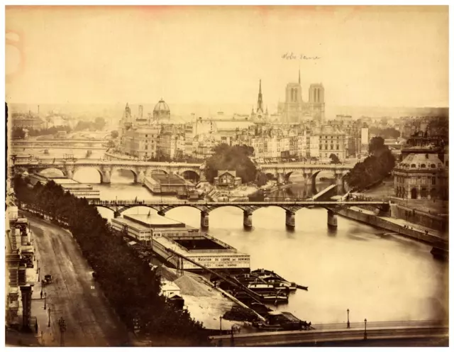 France, Paris, vue panoramique Vintage albumen print, Photo. X. Tirage albumin