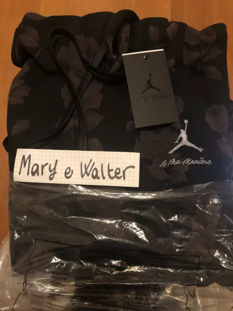 Jordan maniere nuovo taglia L felpa hoodie nera rose no off white travis cactus