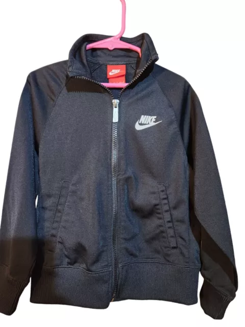 Nike Youth Boys Full zip Jacket Black W/ Pockets Size 5