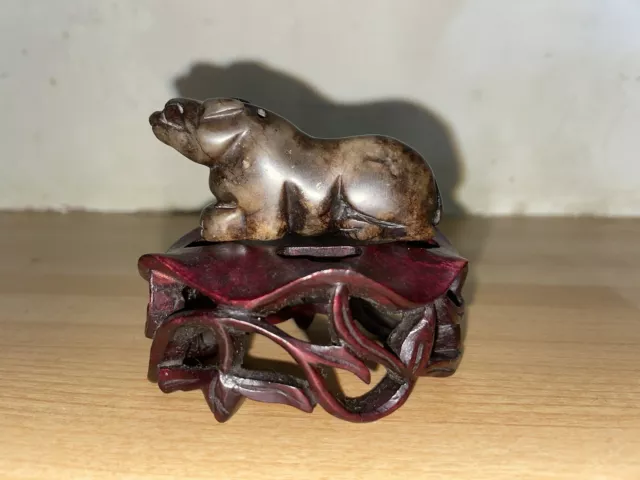 Beautiful Old CHINESE RUSSET JADE/HARDSTONE  CARVING OF A BEAST.