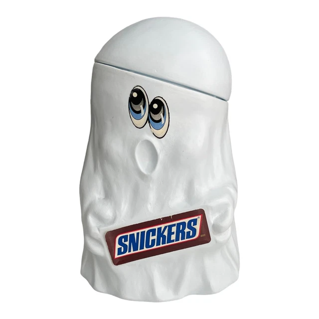 Vintage 1989 Mars Snickers & Halloween Ghost Candy Bowl Bucket