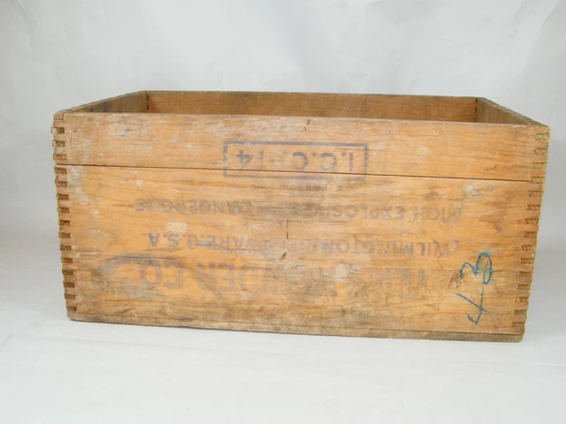 Atlas Powder Co Wilmington, De Wood Crate High Explosives, 17 3/4" X 11" X 8" 3
