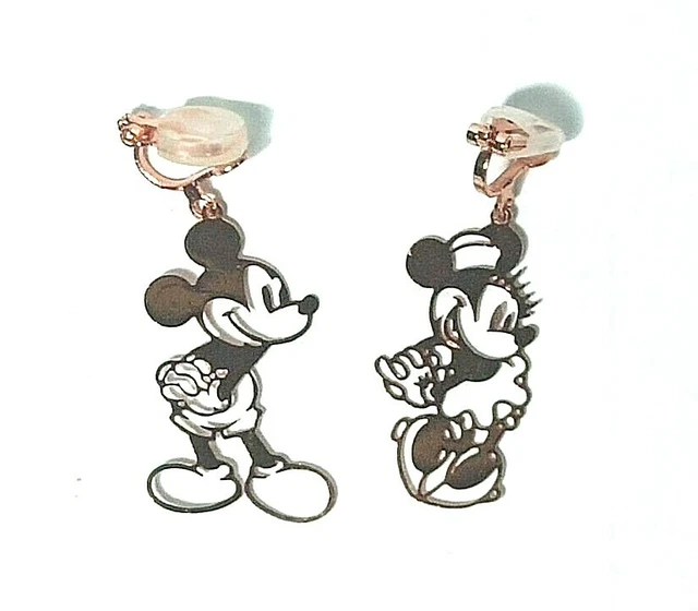 Disney Mickey Minnie mouse earrings Classic Rose gold Woman Girls Fashion Kids