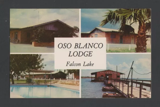 1972 chrome color postcard - Oso Blanco Lodge, Zapata, Texas