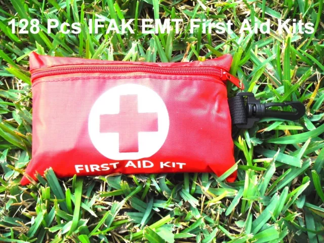 128 Pcs First Aid Kit Medical Emergency Trauma Military Survival Travel Portable