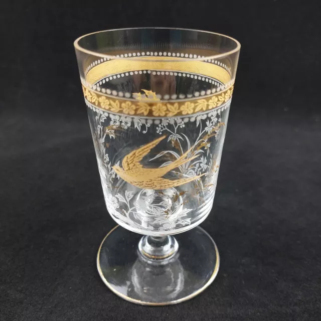 Verre En Cristal Réhaussé De Dorure Hirondelle Dlg De Saint Louis Baccarat