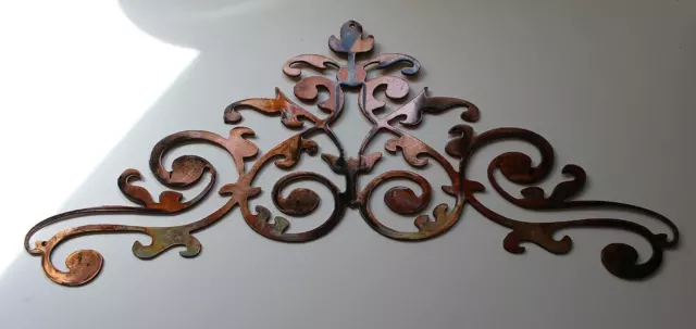 Ornamental Scroll - Metal Wall Art - Copper 15" x 7"