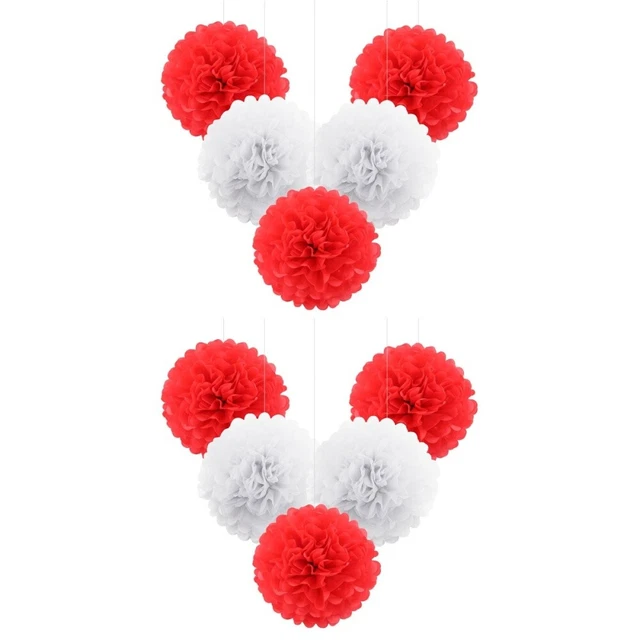 10 piezas Tela Paper Pom Boda Fiesta Decoración Flores Bolas