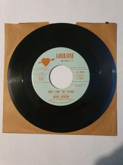 Bobby Newton Don't Fight The Feeling Lorraine Records M- 45 Northern Soul Orig