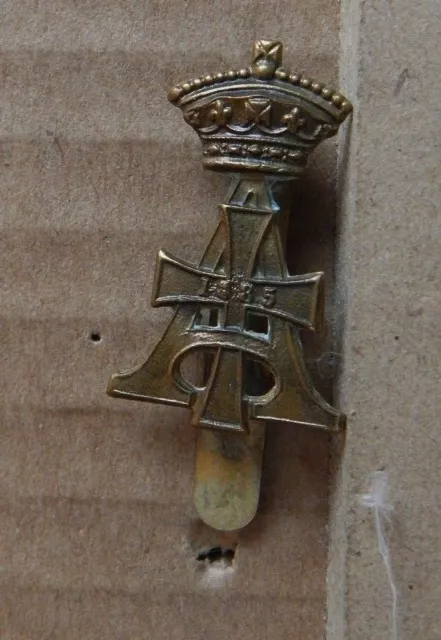 19th Alexandra Princess of Wales Own Hussars Cap Badge brass Metal b4 2