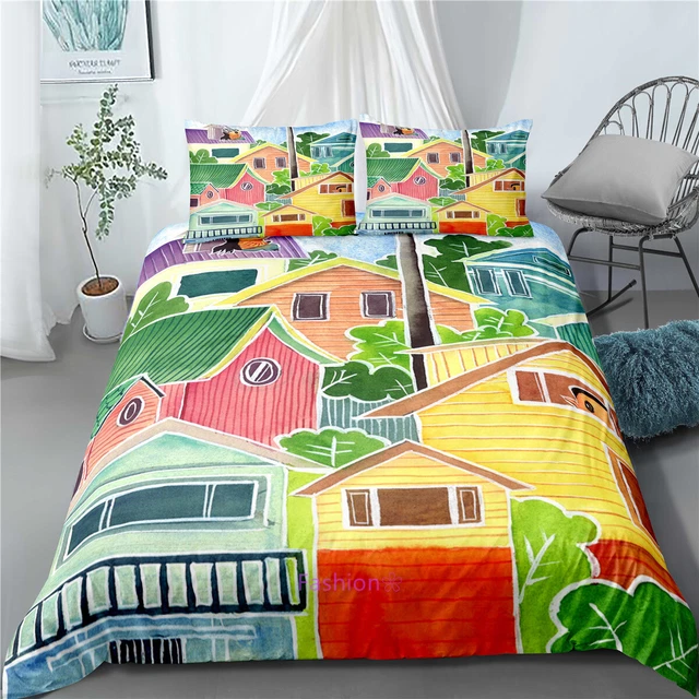 LINEN DOUBLE/QUEEN/KING/SINGLE BED Doona/Duvet/Quilt Cover Set Cartoon