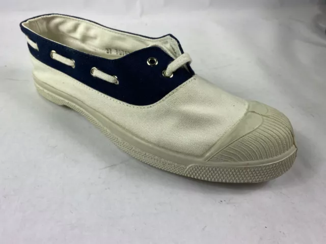 NEW Bensimon Ballerina Shoes Canvas Color White/Navy euro 37 U.S. Size 6