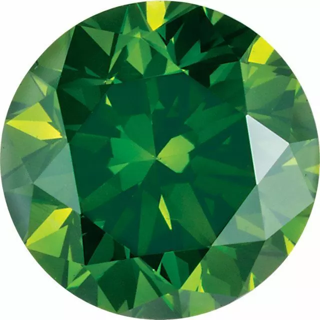 Natural Extra Fine Rich Green Diamond - Round - VS2-SI1 - Africa - Extra Fine Gr