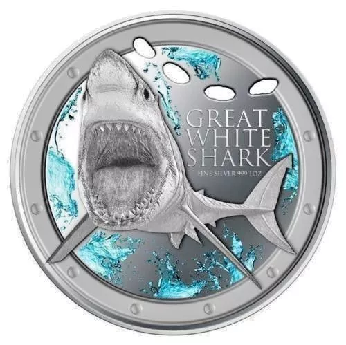 Niue - "GREAT WHITE SHARK" 1 Oz Silver Proof Coin 2012 !