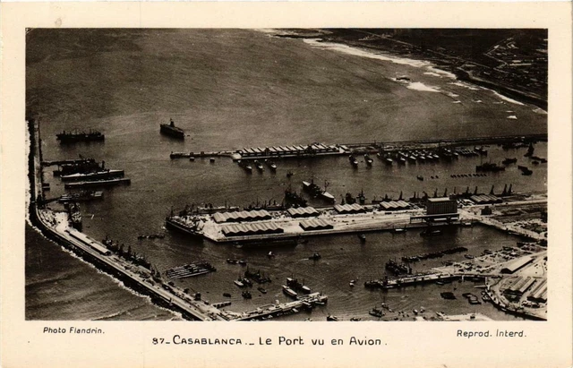 CPA AK CASABLANCA Le Port vu en Avion MAROC (688610)