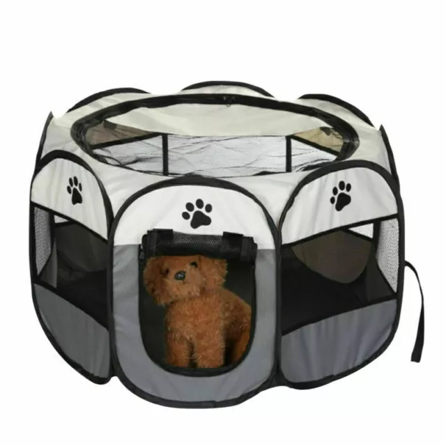 Soft PET CARRIER Folding Dog Cat Animal Travel Cage Bag Portable Grey Crate Box