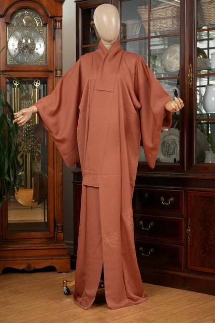 Dear Vanilla Japanese Silk Iromuji Kimono Women's Authentic Japan Vintage Mint