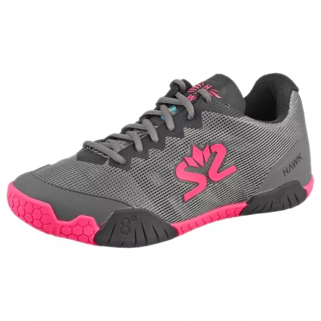 Salming Hawk Women’s Squash Shoe Gunmetal/ Pink UK Size 7/ EU Size 40 2/3