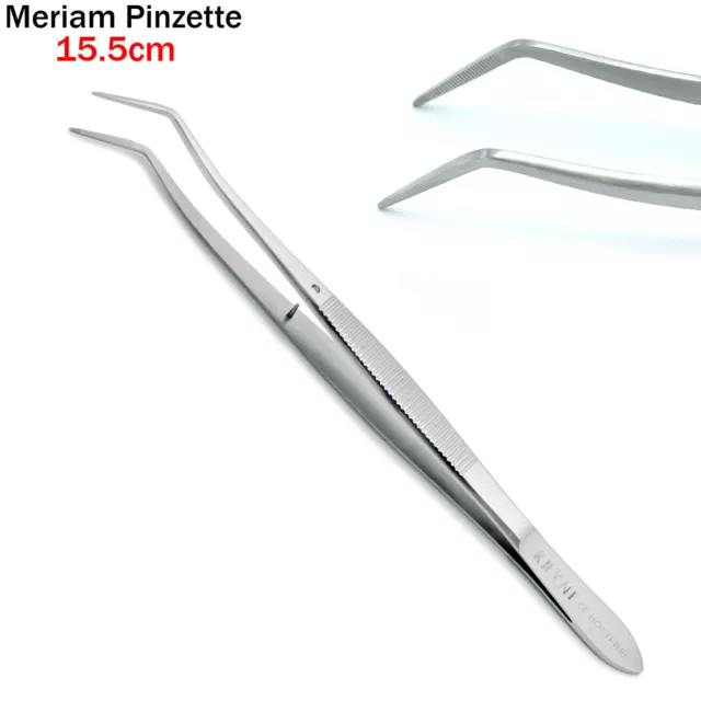 Dental Meriam Pinzette Zahn Naht OP Dental Chirurgisch Zahnarzt Tweezers Gebogen