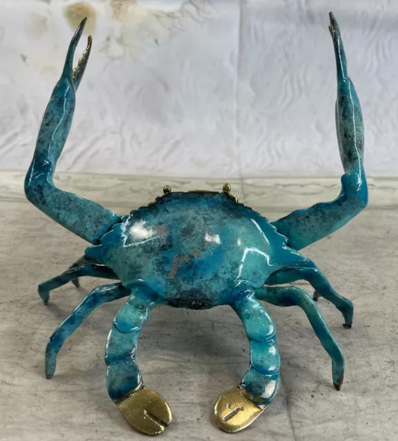 Original Fonte Spéciale Patine Crabe Bronze Sculpture Jardin Piscine Déco Statue