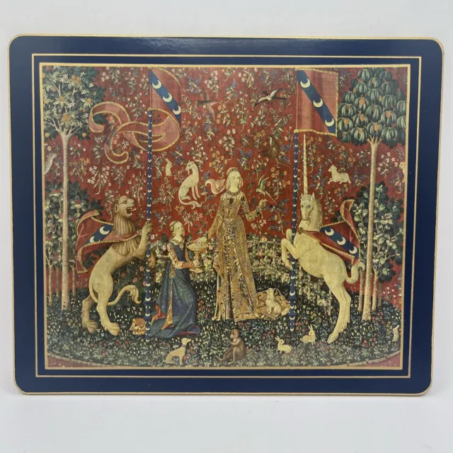 Vtg Lady Clare England “Lady & Unicorn” Captivity Plaque Wall Art Placemat 9.5”