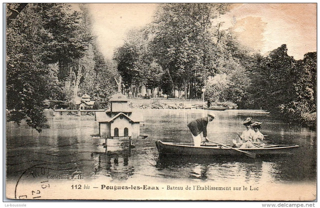 58 POUGUES LES EAUX - bateau de l'etablissement sur le lac