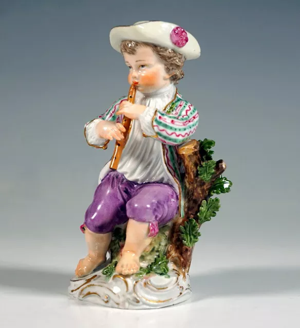 Meissen Figur Gärtner Kind Junge Flöte Gardener Child Flute Mnr: 32 Um 1780